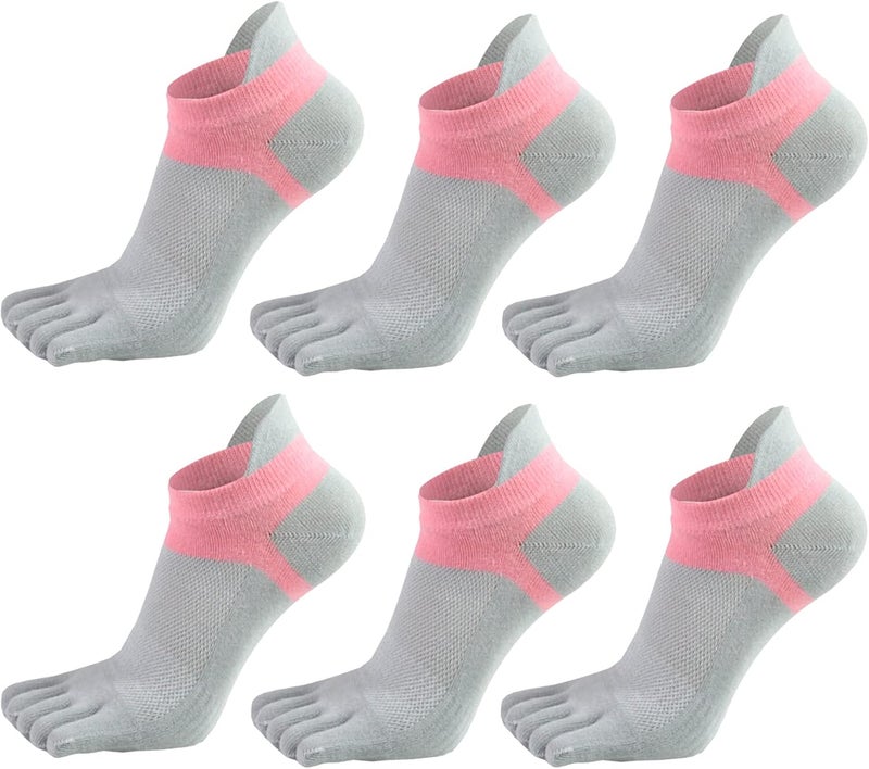 Fasot Women Toe Socks 5 Finger Cotton Wicking Athletic 6 Pack 3 Pack - Image 1